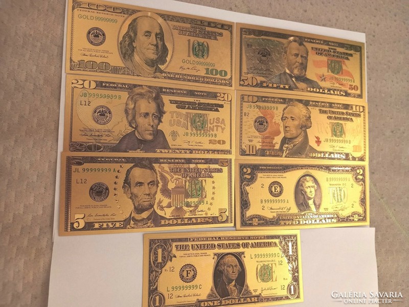 Gold-plated dollar row with certificate