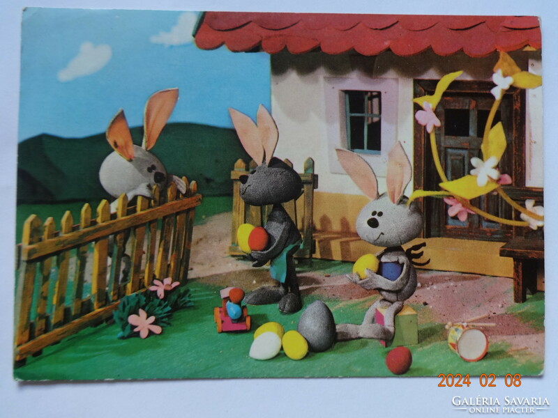 Régi húsvéti képeslap - Foky Ottó bábterv