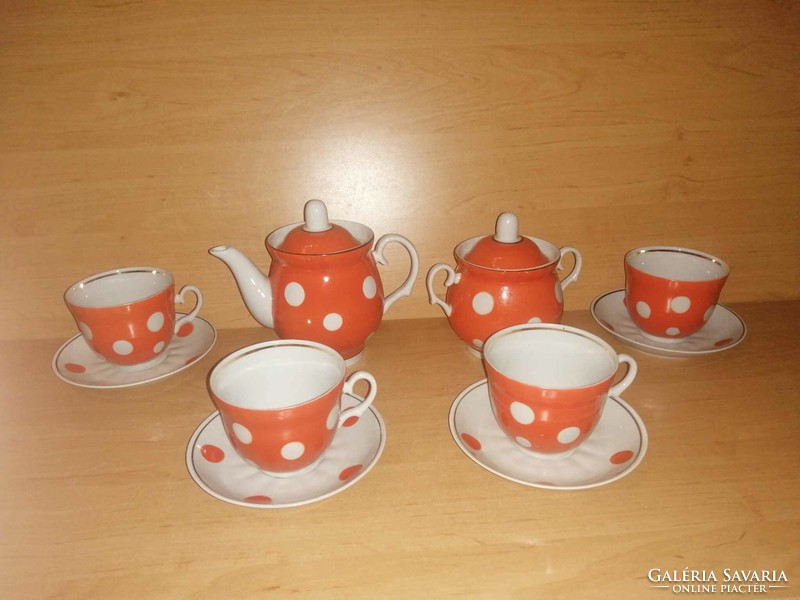 Russian porcelain polka dot tea set