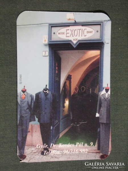 Kártyanaptár, Mode Exotic ruházat divat üzlet, Győr,1999, (6)