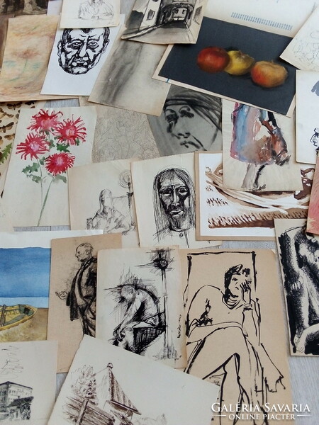 More than 200 works, paintings, graphics, prints, etchings, in 3 folders!