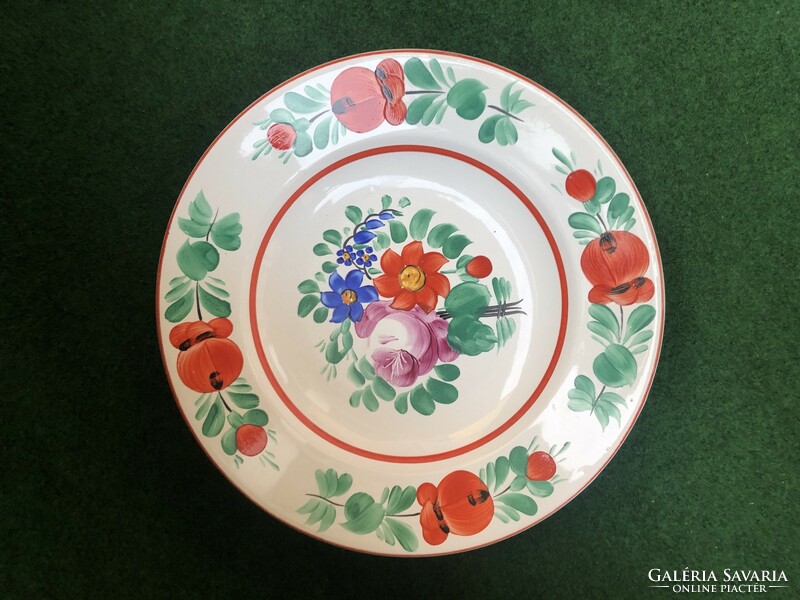 Wall plate with flower pattern, deep plate - Győr