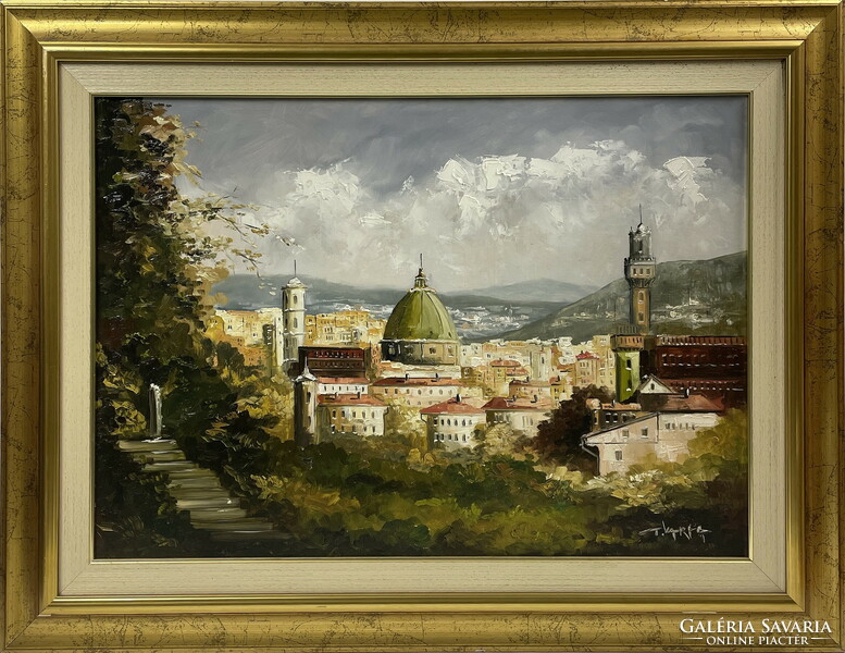 T.Varga: skyline of Florence, oil painting
