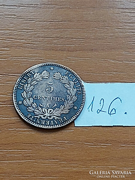 France 5 centimes 1897 Paris, bronze 