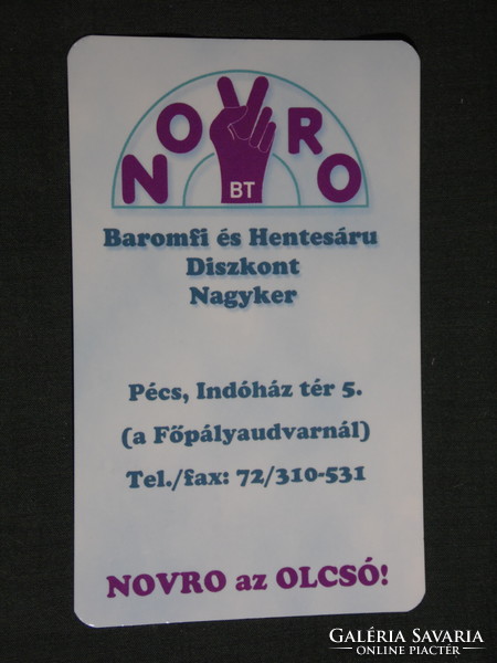 Card calendar, Novro poultry butcher shop, Pécs, 1999, (6)