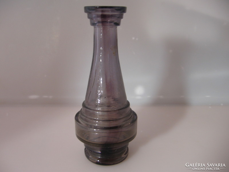 Lila art deco üveg palack, váza, vizipipa tartály