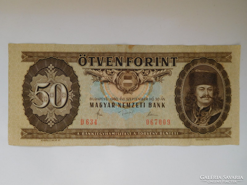 50 FORINT   1980 szept  Ritka Év