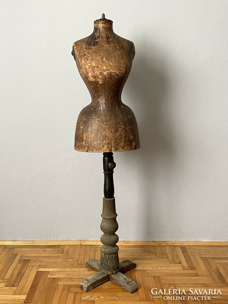 Antique Biedermeier mannequin dress tailor stand 147 cm