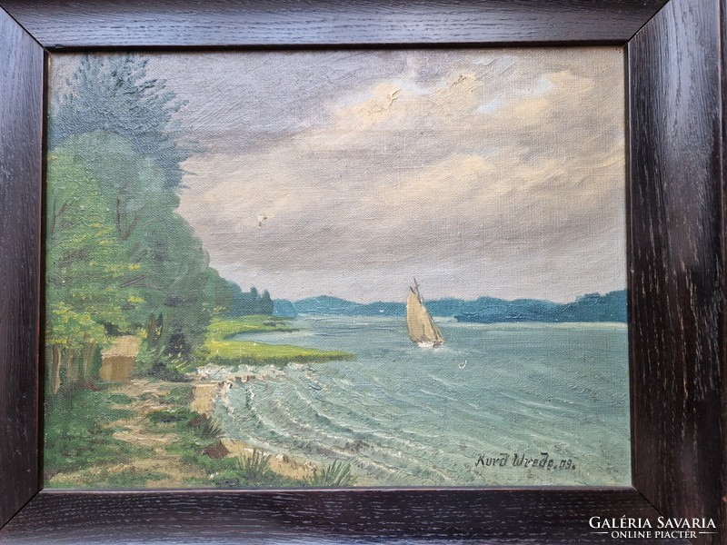 Landscape with sailboat from 1909