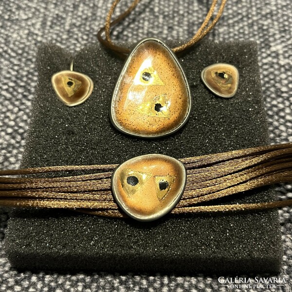 Joid'art (barcelona) design jewelry set (earrings, pendant, bracelet)