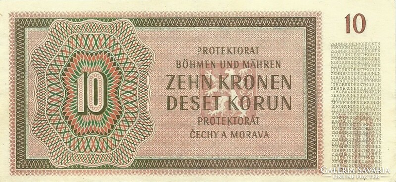 10 korun korona kronen 1942 Cseh Morva Protectorátus 3.