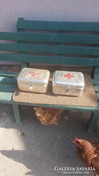 Old aluminum first aid box medical box