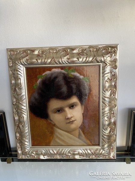Art Nouveau charming female portrait