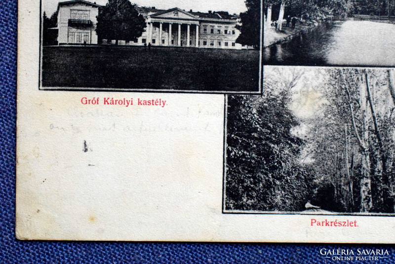 Fót / foth mosaic sheet - gr Károlyi castle, part of the park 1910 local edition sent to Paris