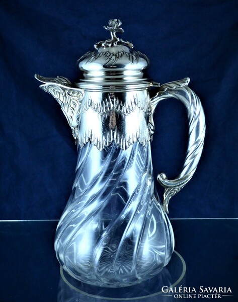 Amazing antique silver decanter, French, ca. 1850!!!