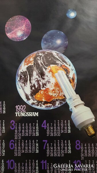 Tungsram calendar advertising poster 1992