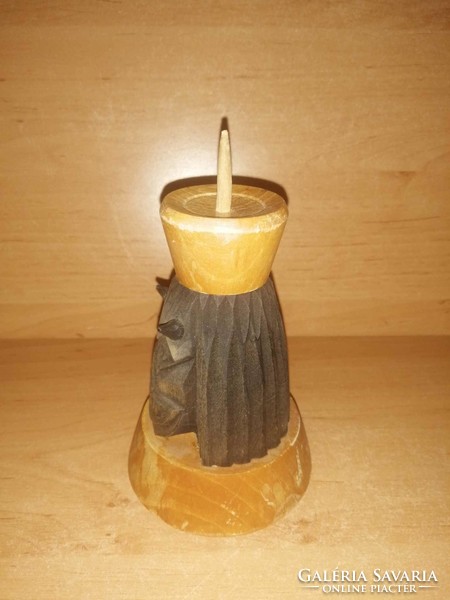 Retro wooden devil head candle holder 12 cm (22/d)