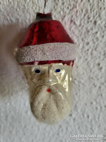 Retro, old, glass Christmas tree decoration_Santa Claus