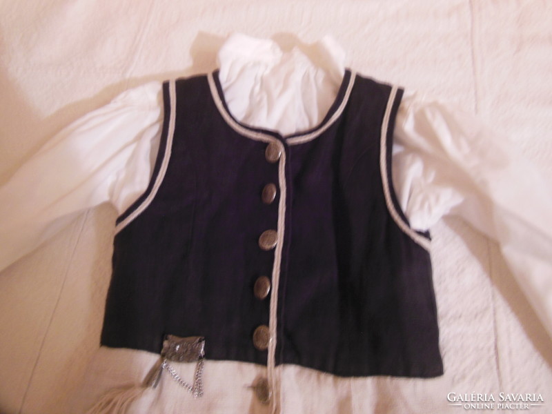 Dress + blouse - steinbock - linen - thick material - length 96 cm - chest 33 cm - exclusive - Austrian
