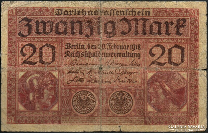 D - 027 - foreign banknotes: 1918 Germany 20 marks