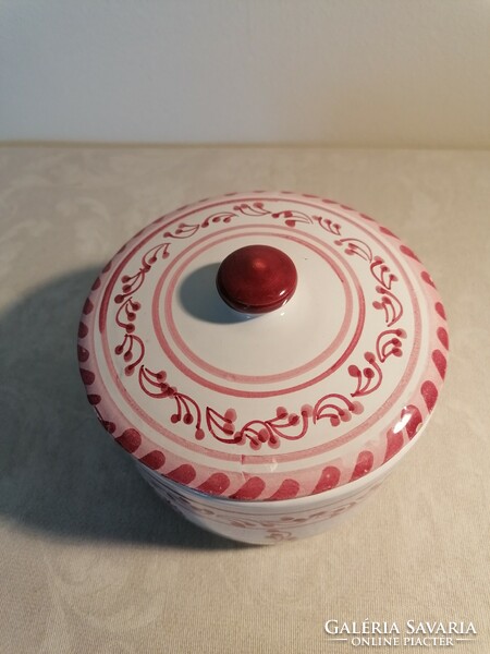 Covered ceramic sugar bowl, bonbonnier, spice holder