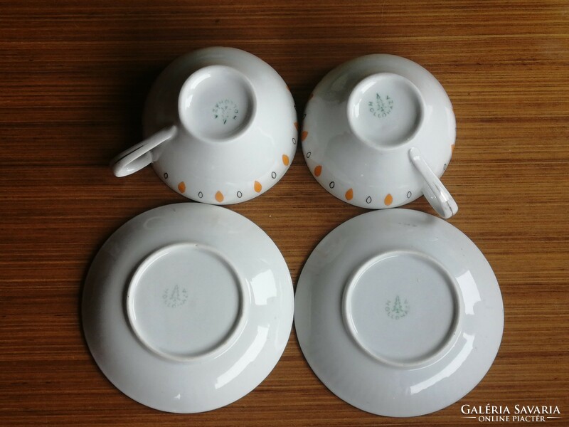 Retro Raven House tea cup with small plate, in a pair
