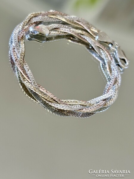 Shiny three-color silver bracelet