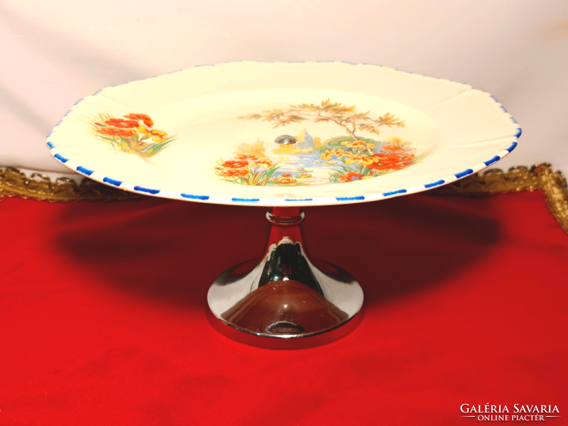 English faience pedestal table, center table