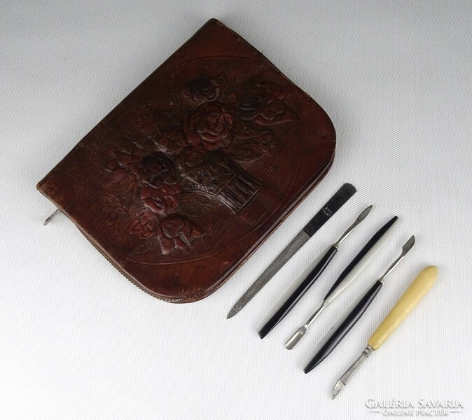 1Q310 old leather case pedicure manicure set