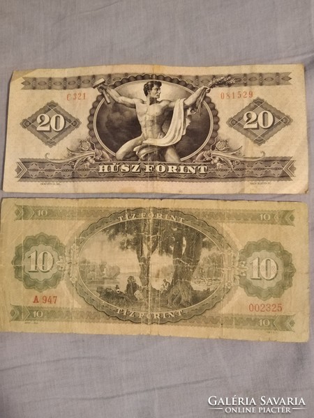 1 db 10 forint(1969) és 1 db 20 forint(1980)