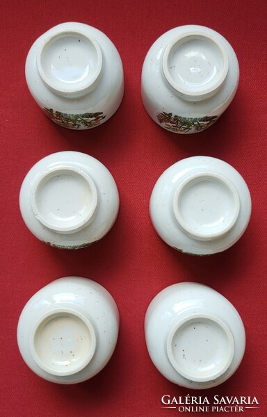 6db porcelán botanikai mezei virág mintával kávés teás csésze tálka tál kompótos fagyis