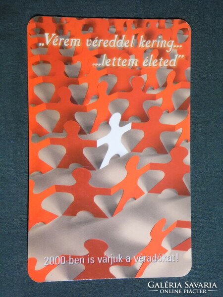Card calendar, Hungarian Red Cross, blood donation,, 2000, (6)