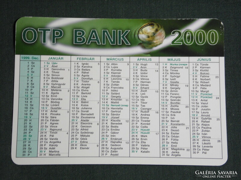 Card calendar, otp savings bank bank, name date, 2000, (6)