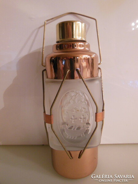 Drink holder - music player - starts playing when lifted - pull-up - copper - glass - 21 x 8 - German - perfect