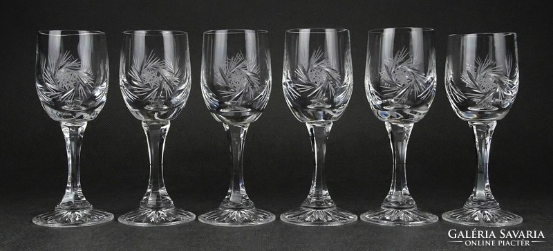 1N689 flawless stemmed crystal brandy glass set of 6 pieces