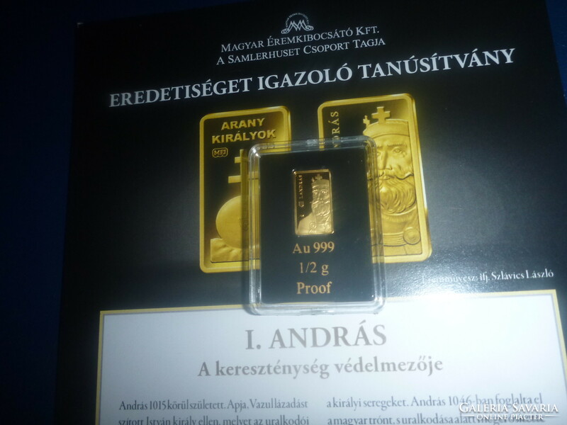 Arany Királyok: I. András aranytégla eladó!