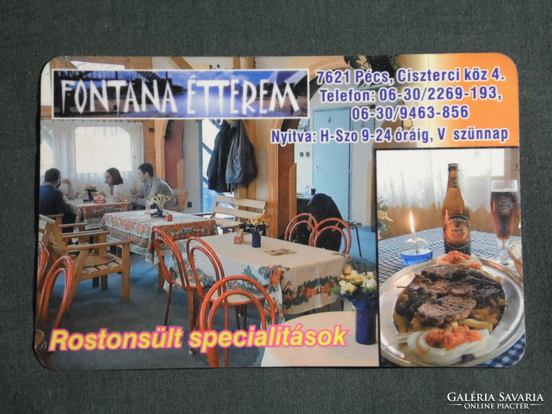 Kártyanaptár, Fontana étterem, Pécs, 2000, (6)