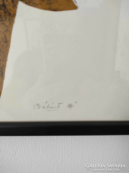 BÁLINT ENDRE(1914 -1986) Szitanyomat'1974'szürreális ábrázolása 1/69 sorszám Keretben mérete:55x55cm