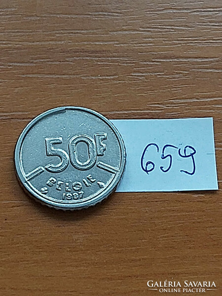 Belgium belgie 50 francs 1987 i. King Baudouin, nickel 659