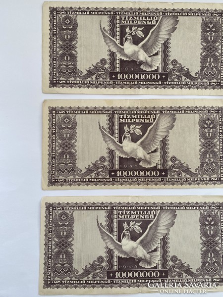 1 db Tízmillió milpengő 10000000 milpengő 1946  Ropogós bankjegyek