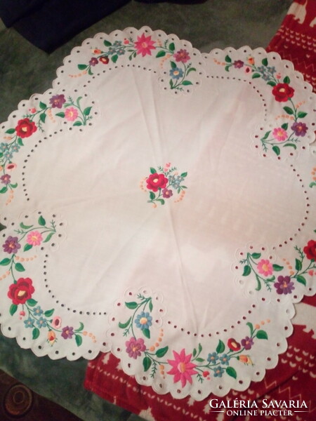 Antique embroidered tablecloth + embroidered pillowcase.