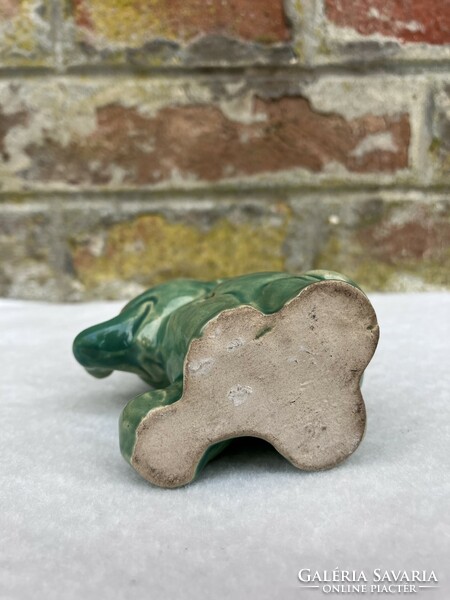 Green colored ceramic elephant figure