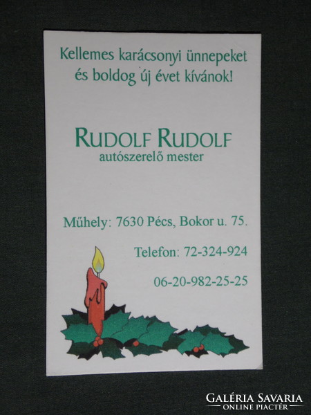 Card calendar, festive, rudolf rudolf master car mechanic, Pécs, 2000, (6)