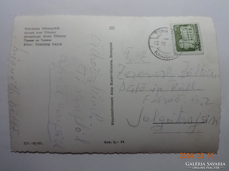 Old postcard: Tihany (1962)