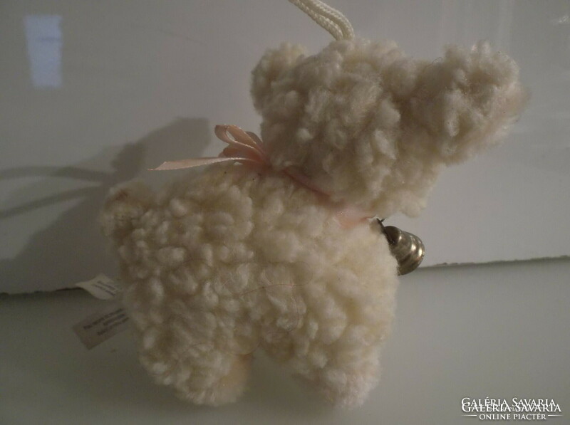 Lamb - with tag - 11 x 10 cm - metal - bell - very soft - plush - exclusive - German - flawless