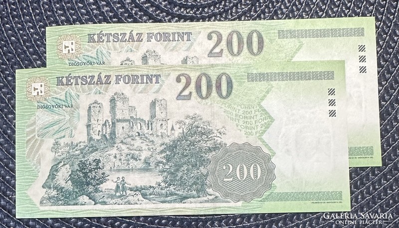 200 forint 2005 FD - UNC sorszámkövető páros