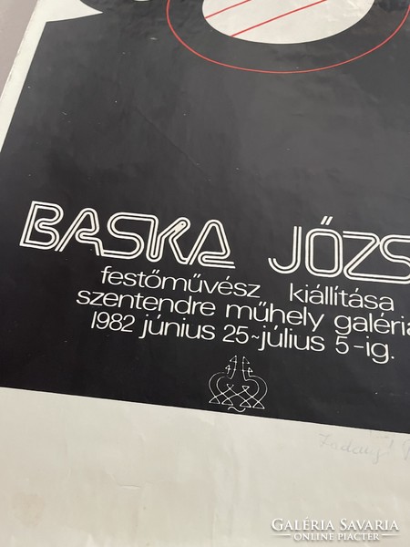Baska József aláírt kiállítási plakát Szentendre 1982