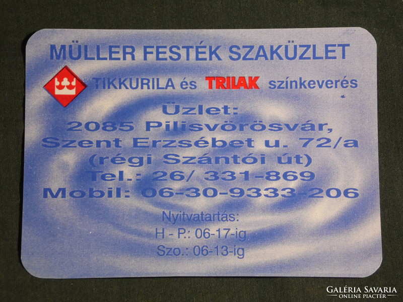 Card calendar, Tikkurila Müller paint store, Pilisvörösvár, 2001, (6)