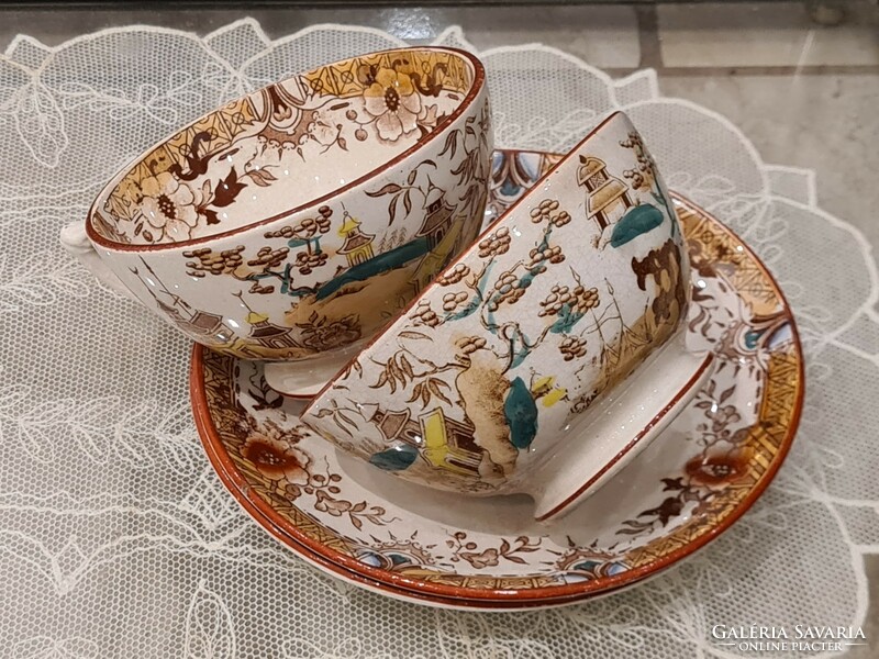 Opaque de Sarreguemines antik teás csésze