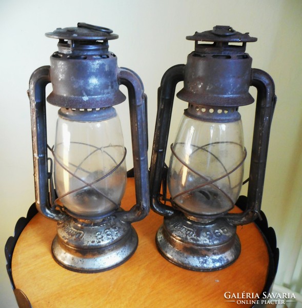 2 pcs. Storm lamp, kerosene lamp (meva 865 type)